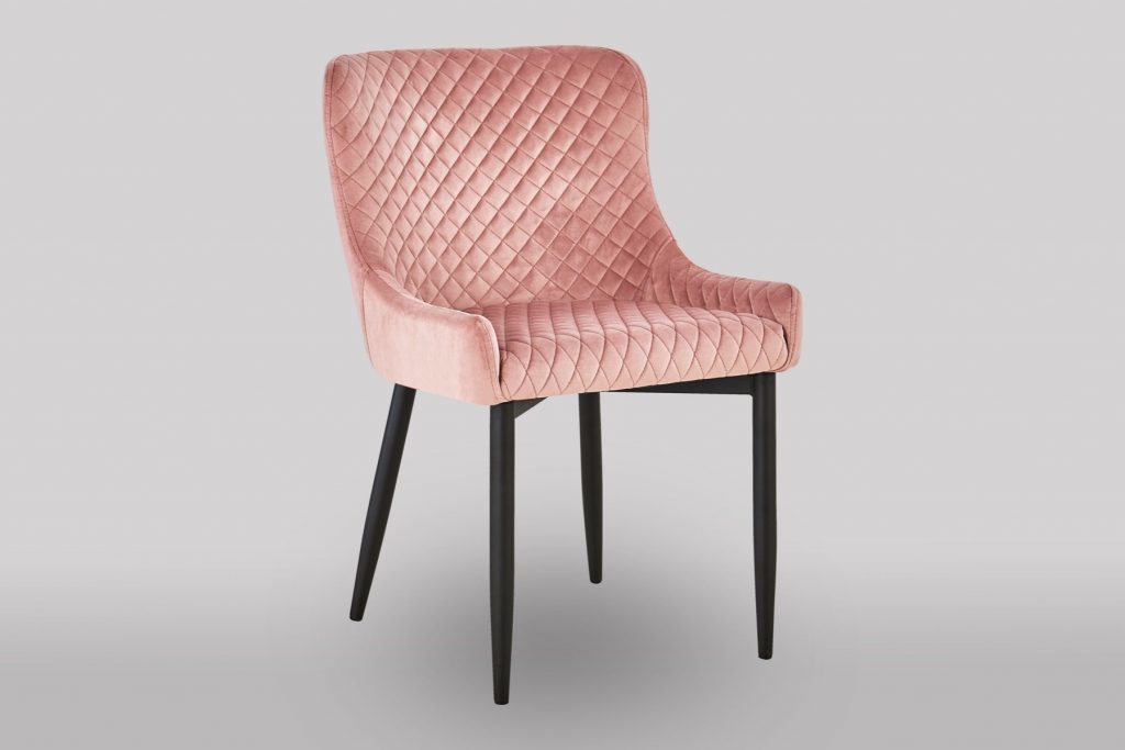 pink velvet dining chair